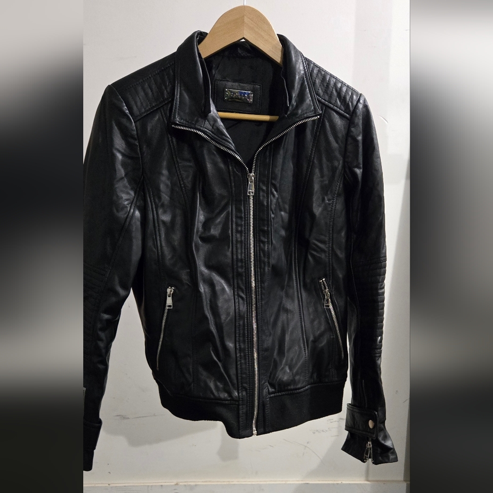 Danier Black Leather Bomber Jacket